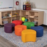 Soft Seating Collaborative Moon for Classrooms and Daycares - 12" Seat Height (Orange)