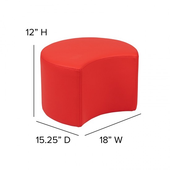 Soft Seating Collaborative Moon for Classrooms and Daycares - 12" Seat Height (Red)