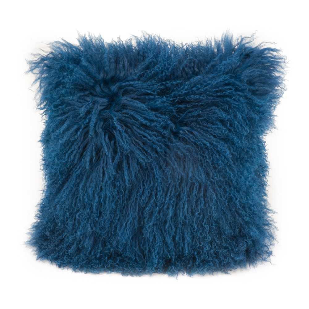 LAMB FUR PILLOW BLUE