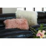 LAMB FUR PILLOW RECT. PINK