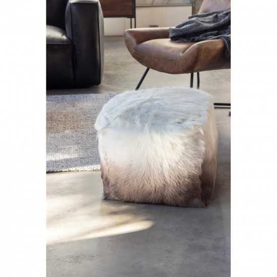 GOAT FUR POUF CAPPUCCINO OMBRE