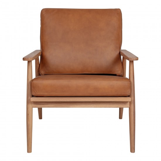 HARPER LEATHER LOUNGE CHAIR TAN