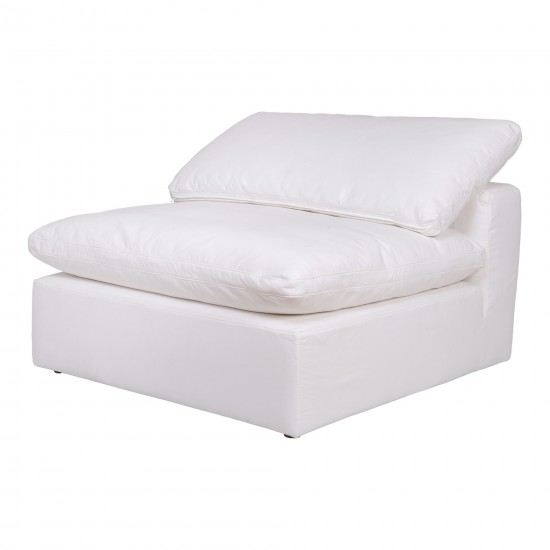 CLAY SLIPPER CHAIR LIVESMART FABRIC WHITE