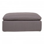 CLAY OTTOMAN LIVESMART FABRIC LIGHT GREY