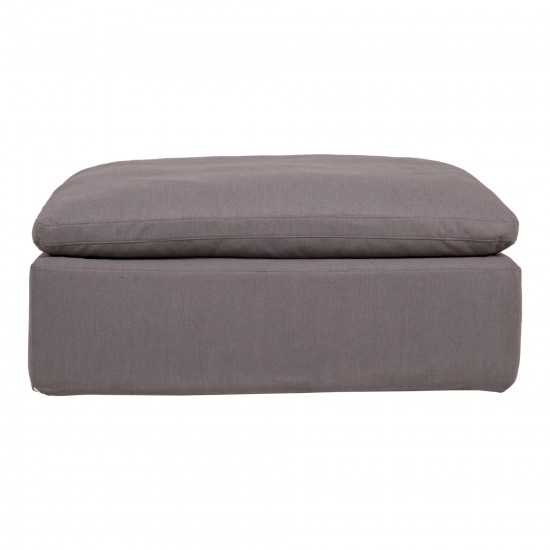 CLAY OTTOMAN LIVESMART FABRIC LIGHT GREY