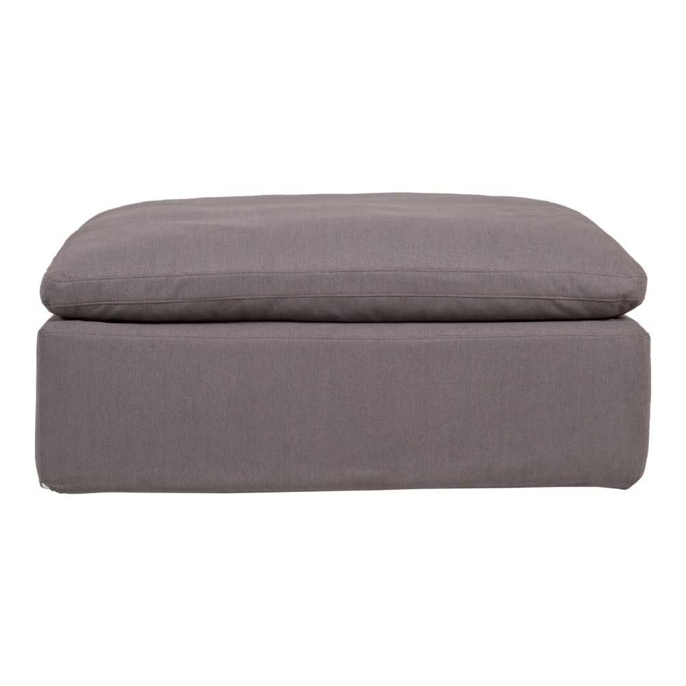 CLAY OTTOMAN LIVESMART FABRIC LIGHT GREY