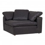 CLAY CORNER CHAIR NUBUCK LEATHER BLACK