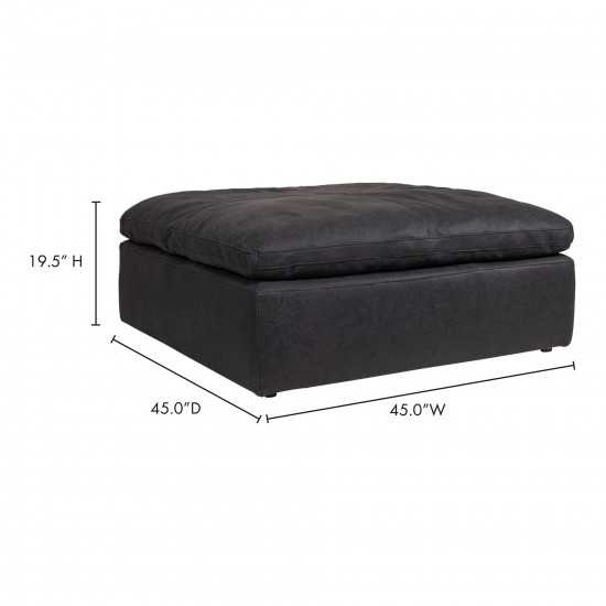 CLAY OTTOMAN NUBUCK LEATHER BLACK