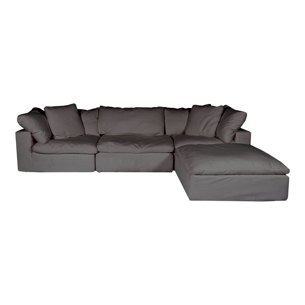 CLAY LOUNGE MODULAR SECTIONAL LIVESMART FABRIC LIGHT GREY