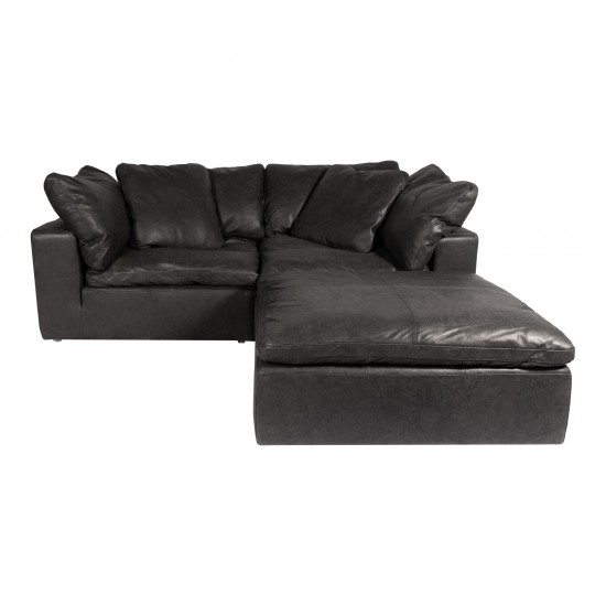 CLAY NOOK MODULAR SECTIONAL NUBUCK LEATHER BLACK