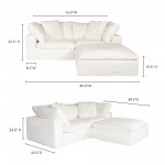 CLAY NOOK MODULAR SECTIONAL LIVESMART FABRIC WHITE