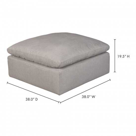 TERRA CONDO OTTOMAN LIVESMART FABRIC LIGHT GREY