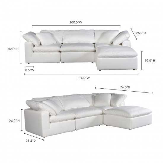 TERRA CONDO LOUNGE MODULAR SECTIONAL LIVESMART FABRIC CREAM