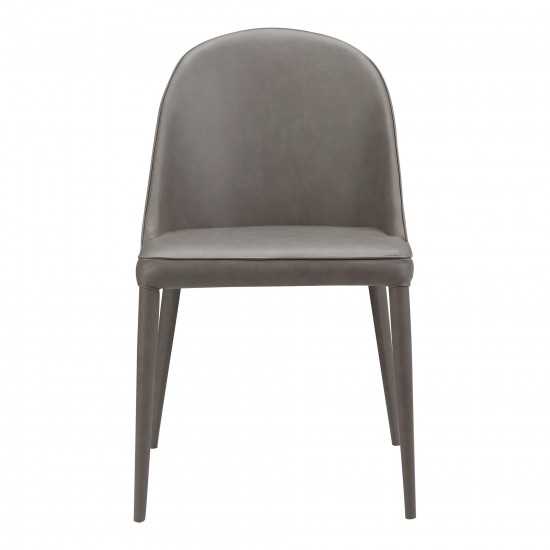 BURTON PU DINING CHAIR GREY -M2