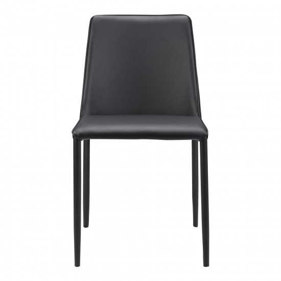 NORA PU DINING CHAIR BLACK-M2