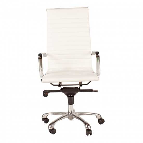 OMEGA SWIVEL OFFICE CHAIR HIGH BACK WHITE