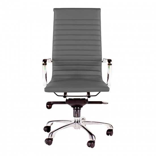 OMEGA SWIVEL OFFICE CHAIR HIGH BACK GREY