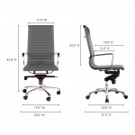 OMEGA SWIVEL OFFICE CHAIR HIGH BACK GREY