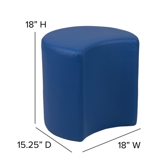 Soft Seating Collaborative Moon for Classrooms and Common Spaces - 18" Seat Height (Blue)