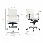 OMEGA SWIVEL OFFICE CHAIR LOW BACK WHITE