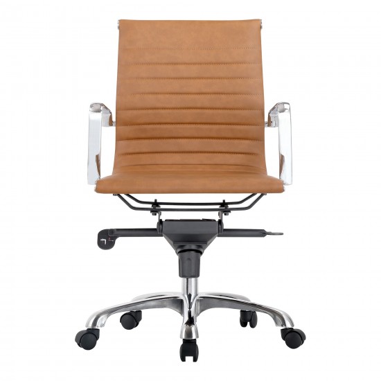 OMEGA SWIVEL OFFICE CHAIR LOW BACK TAN