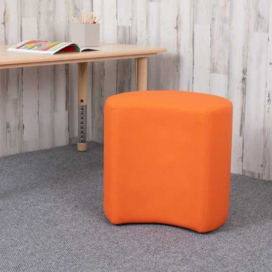 Soft Seating Collaborative Moon for Classrooms and Common Spaces - 18" Seat Height (Orange)