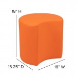 Soft Seating Collaborative Moon for Classrooms and Common Spaces - 18" Seat Height (Orange)