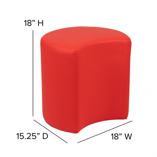 Soft Seating Collaborative Moon for Classrooms and Common Spaces - 18" Seat Height (Red)