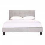 ELIZA QUEEN BED LIGHT GREY FABRIC