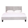 ELIZA KING BED LIGHT GREY FABRIC