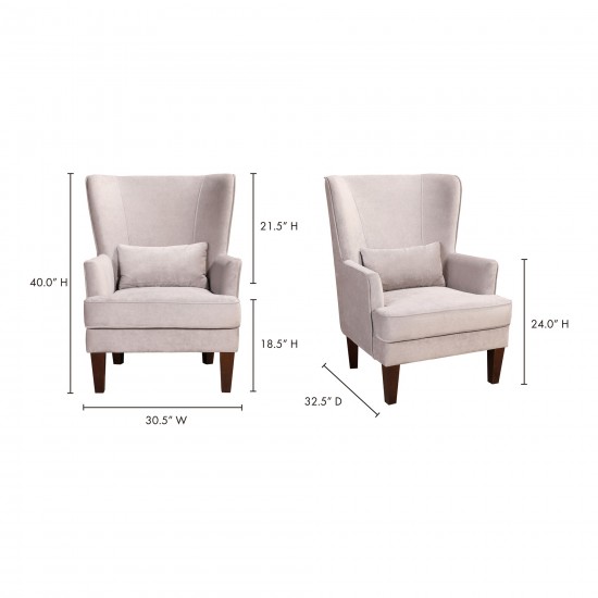 PRINCE ARM CHAIR GREY VELVET