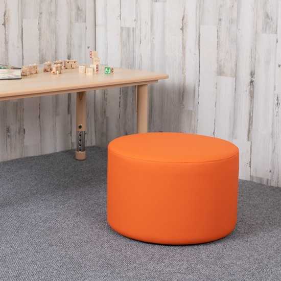 Soft Seating Collaborative Circle for Classrooms and Daycares - 12" Seat Height (Orange)