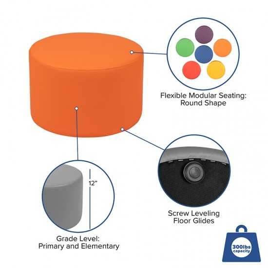 Soft Seating Collaborative Circle for Classrooms and Daycares - 12" Seat Height (Orange)