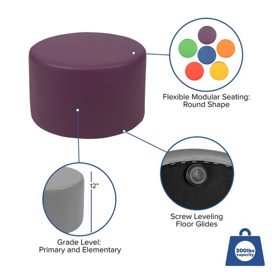 Soft Seating Collaborative Circle for Classrooms and Daycares - 12" Seat Height (Purple)