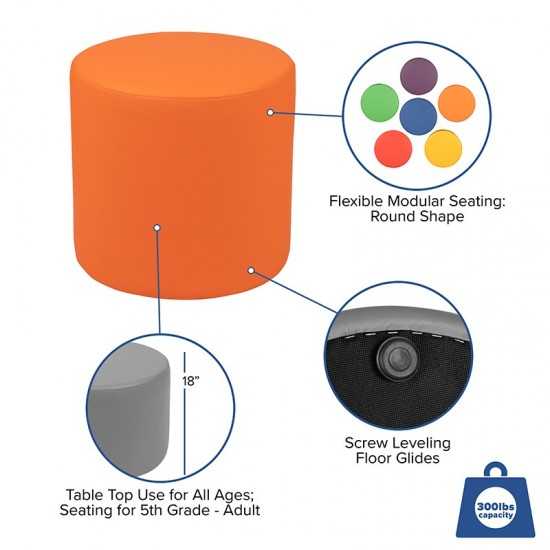 Soft Seating Collaborative Circle for Classrooms and Common Spaces - 18" Seat Height (Orange)