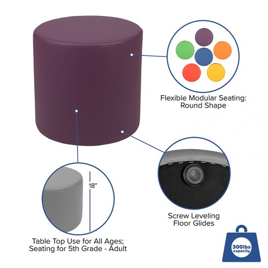 Soft Seating Collaborative Circle for Classrooms and Common Spaces - 18" Seat Height (Purple)