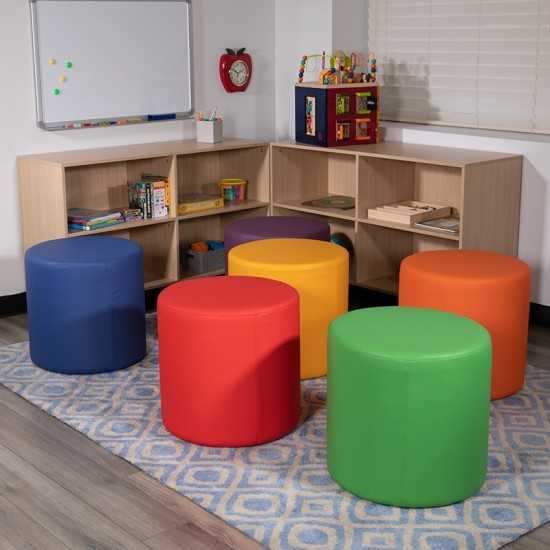 Soft Seating Collaborative Circle for Classrooms and Common Spaces - 18" Seat Height (Red)