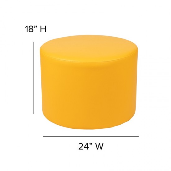 Large Soft Seating Collaborative Circle for Classrooms and Common Spaces - Yellow (18" Height x 24" Diameter)