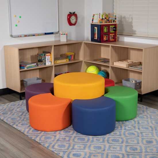 Large Soft Seating Collaborative Circle for Classrooms and Common Spaces - Yellow (18" Height x 24" Diameter)