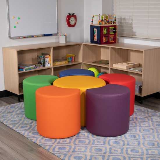 Soft Seating Collaborative Flower Set for Classrooms and Common Spaces - Assorted Colors (18"H)