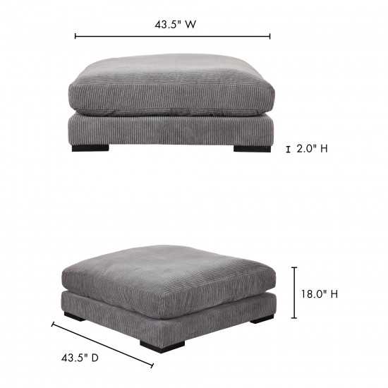 TUMBLE OTTOMAN CHARCOAL