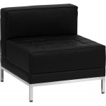 Contemporary Black LeatherSoft Middle Chair