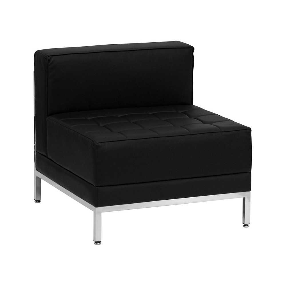 Contemporary Black LeatherSoft Middle Chair