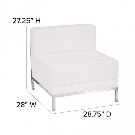 Contemporary Melrose White LeatherSoft Middle Chair