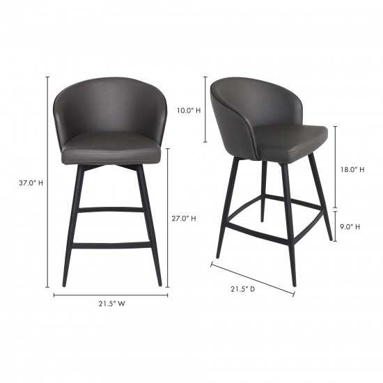 WEBBER SWIVEL COUNTER STOOL CHARCOAL