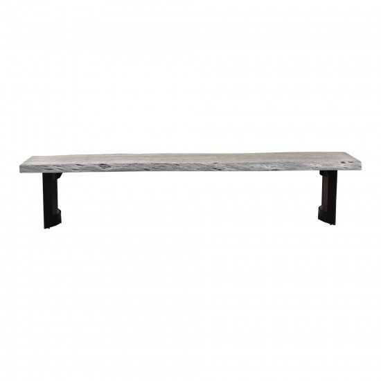 BENT BENCH SMALL WEATHERED GREY