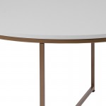 Hampstead Collection 3 Piece Coffee and End Table Set in White with Matte Gold Frames