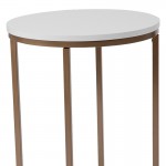 Hampstead Collection 3 Piece Coffee and End Table Set in White with Matte Gold Frames