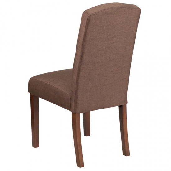 HERCULES Grove Park Series Brown Fabric Tufted Parsons Chair