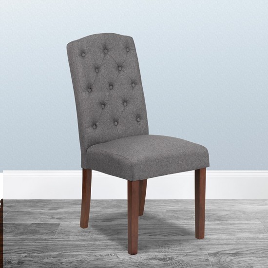 HERCULES Grove Park Series Gray Fabric Tufted Parsons Chair